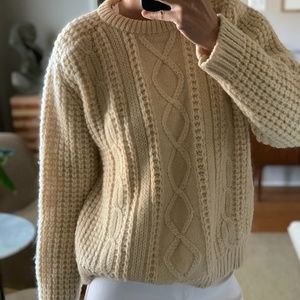 Vintage wool cable knit sweater - Made in Ireland